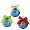 3" Blue Ford Logo Collectible Glass Ball Ornament Set